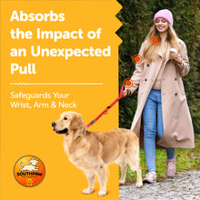 Load image into Gallery viewer, Shock Absorbing Bungee Dog Leash with Seatbelt Buckle and Comfortable Padded Grip, Highly Reflective Bungee Leash for Large Dogs, Stretch Leash Extendable from 4ft to 9 ft.