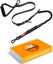 Load image into Gallery viewer, Shock Absorbing Bungee Dog Leash with Seatbelt Buckle and Comfortable Padded Grip, Highly Reflective Bungee Leash for Large Dogs, Stretch Leash Extendable from 4ft to 9 ft.