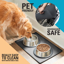 Load image into Gallery viewer, Southpaw Waterproof Pet Feeding Mat 23" x 15" - Anti-Slip Water Bowl Mat with Raised Edges to Prevent Spills