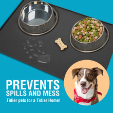 Load image into Gallery viewer, Southpaw Waterproof Pet Feeding Mat 23" x 15" - Anti-Slip Water Bowl Mat with Raised Edges to Prevent Spills