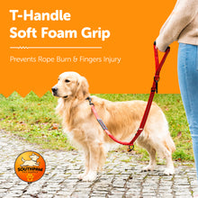 Load image into Gallery viewer, Shock Absorbing Bungee Dog Leash with Seatbelt Buckle and Comfortable Padded Grip, Highly Reflective Bungee Leash for Large Dogs, Stretch Leash Extendable from 4ft to 9 ft.
