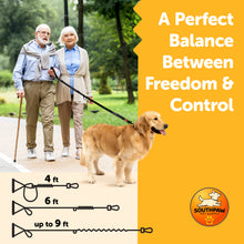 Load image into Gallery viewer, Shock Absorbing Bungee Dog Leash with Seatbelt Buckle and Comfortable Padded Grip, Highly Reflective Bungee Leash for Large Dogs, Stretch Leash Extendable from 4ft to 9 ft.
