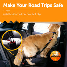 Load image into Gallery viewer, Shock Absorbing Bungee Dog Leash with Seatbelt Buckle and Comfortable Padded Grip, Highly Reflective Bungee Leash for Large Dogs, Stretch Leash Extendable from 4ft to 9 ft.
