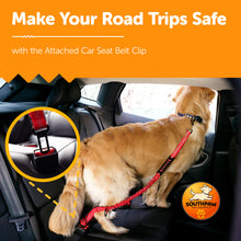 Load image into Gallery viewer, Shock Absorbing Bungee Dog Leash with Seatbelt Buckle and Comfortable Padded Grip, Highly Reflective Bungee Leash for Large Dogs, Stretch Leash Extendable from 4ft to 9 ft.
