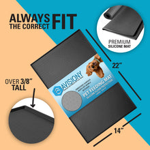 Load image into Gallery viewer, Southpaw Waterproof Pet Feeding Mat 23&quot; x 15&quot;  - Anti-Slip Water Bowl Mat with Raised Edges to Prevent Spills
