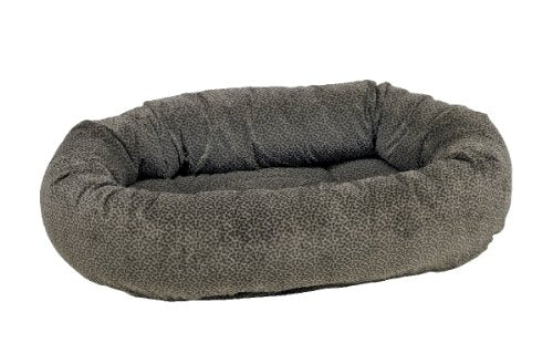 Bowsers Pewter Bones Diamond Microvelvet Donut Bed