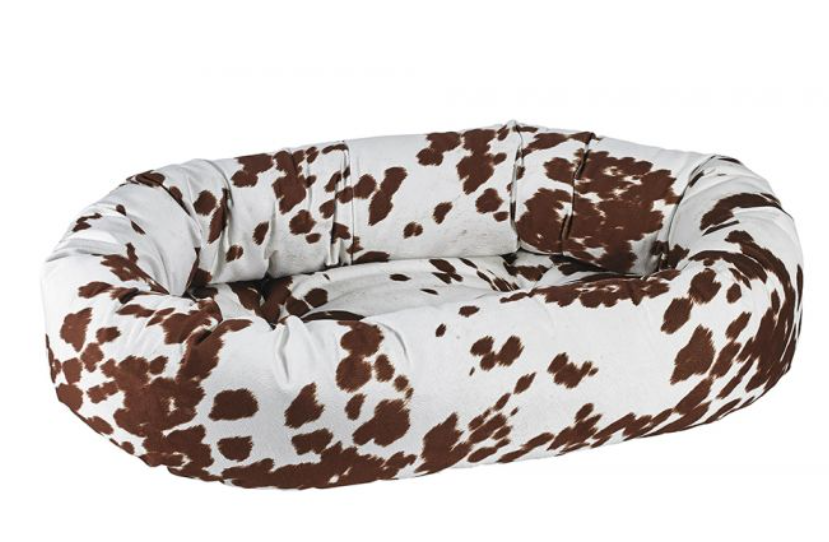 Bowsers Cow Print  Microvelvet Donut Bed