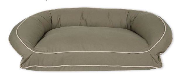 Carolina Pet Company Classic Canvas Bolster Bed with Contrast Cording - Memory Foam